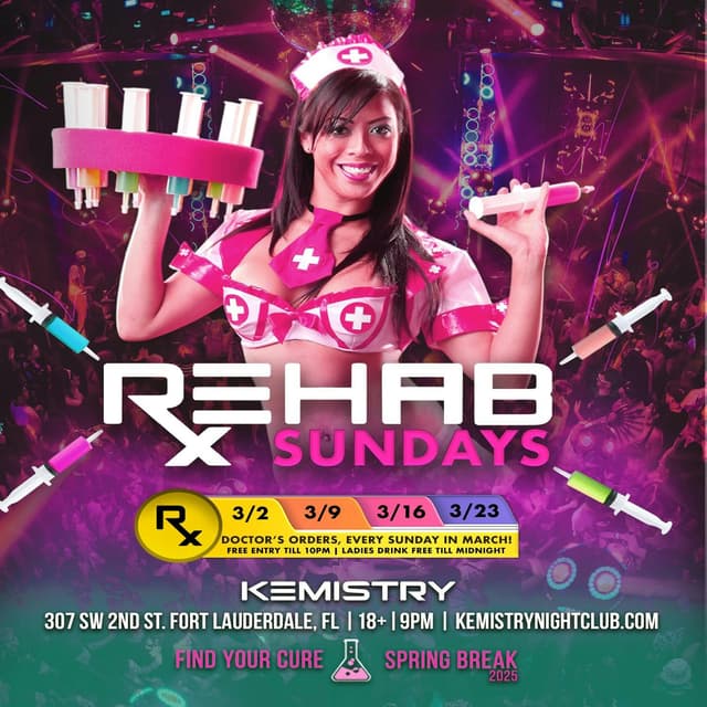 SPRING BREAK : REHAB SUNDAYS at Kemistry Night Club