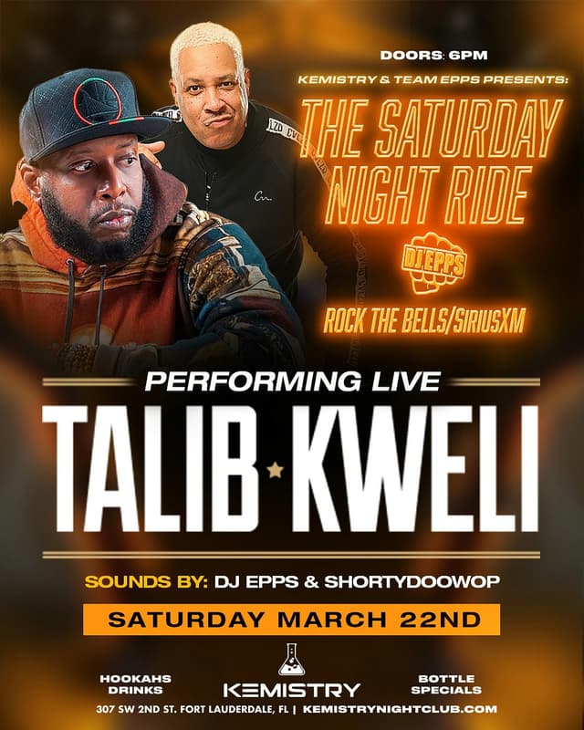 TALIB KWELI LIVE W/ DJ EPPS  at Kemistry Night Club