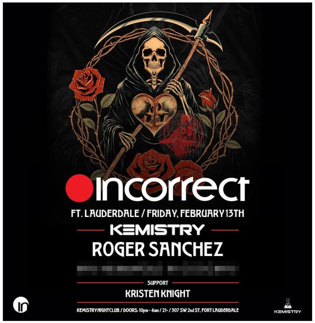 Incorrect Music feat Roger Sanchez at Kemistry Night Club