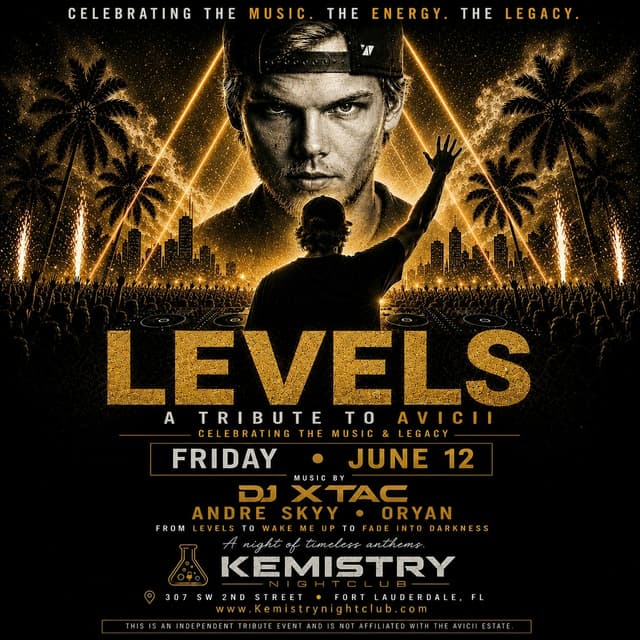 LEVELS : A TRIBUTE TO AVICII at Kemistry Night Club