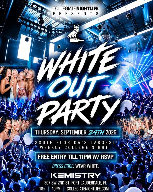WHITE OUT PARTY at Kemistry Night Club